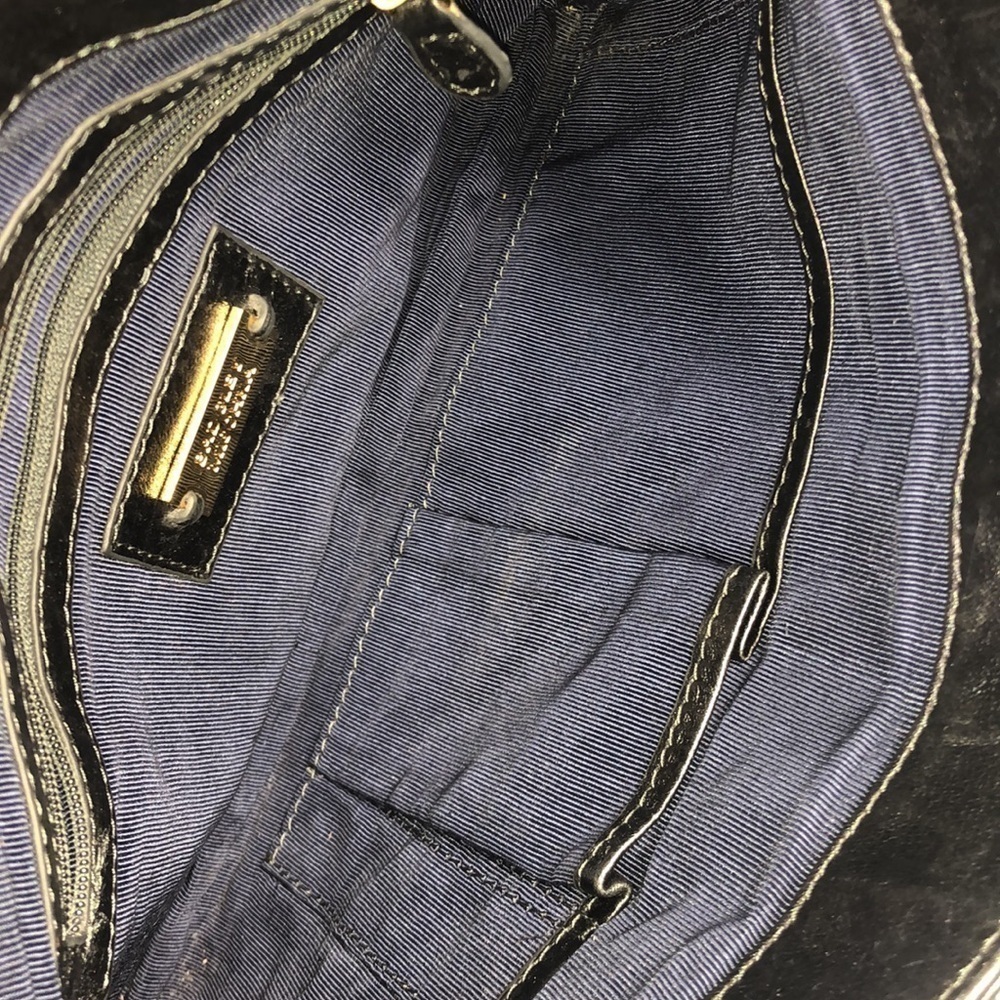 Badgley Mischka Gold Studded Dark Gray Cross Bag - Picture 7 of 9